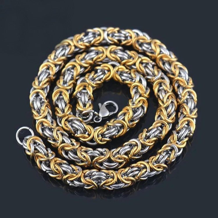 Halsband kungslänk Guld / Silver 60 cm