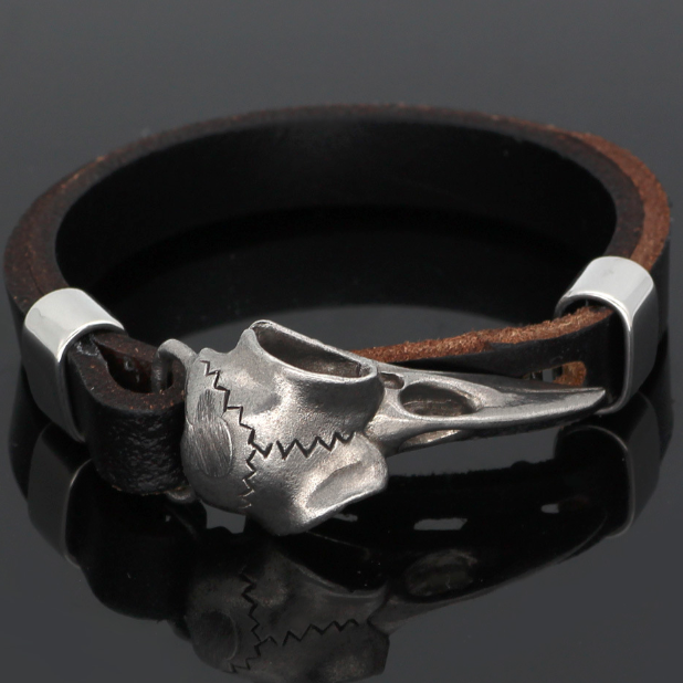 Armband Viking Korpskalle Svart / Steel