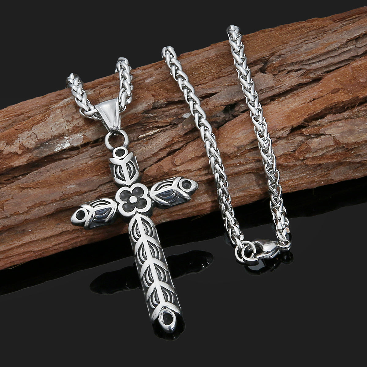 Halsband Viking Cross Birka Steel