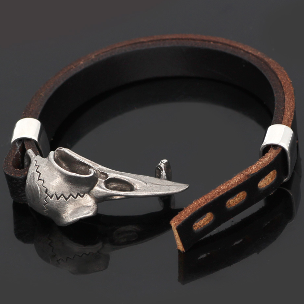 Armband Viking Korpskalle Svart / Steel