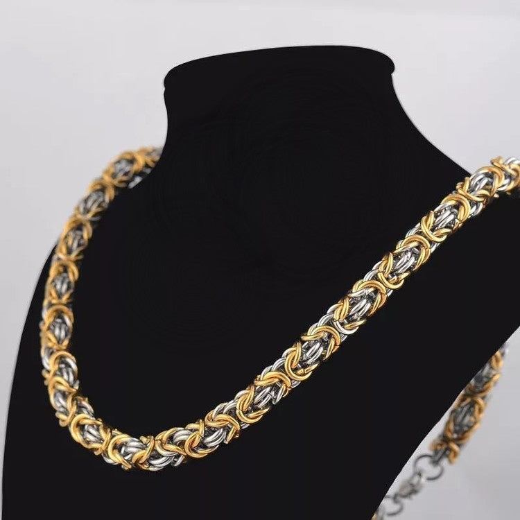 Halsband kungslänk Guld / Silver 60 cm