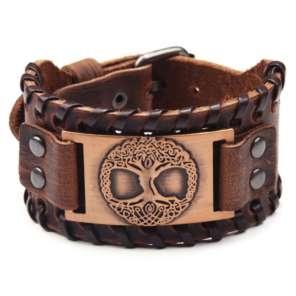 Läderarmband Yggdrasil