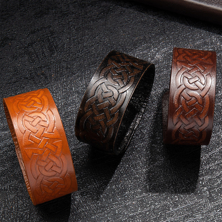 Läderarmband med keltisk slinga Viking