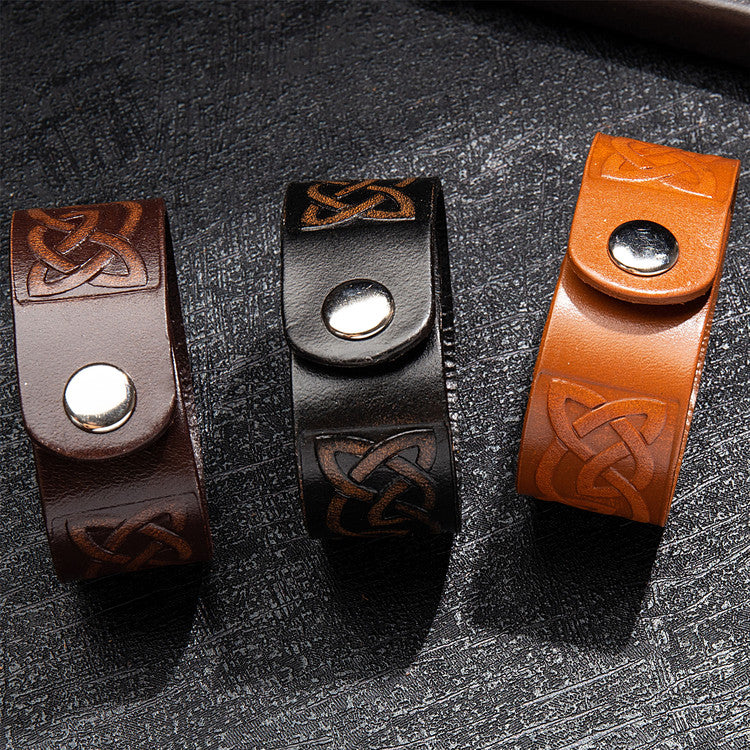 Läderarmband med keltisk slinga Viking