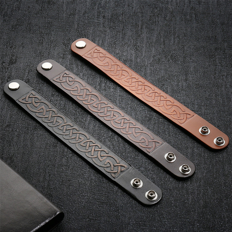 Läderarmband med keltisk slinga Viking