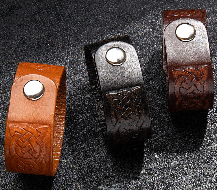 Läderarmband med keltisk slinga Viking