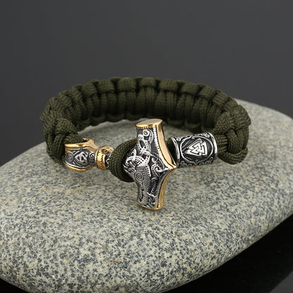 Armband Flerfärgat. Thors Hammer Silver / Guldfärg