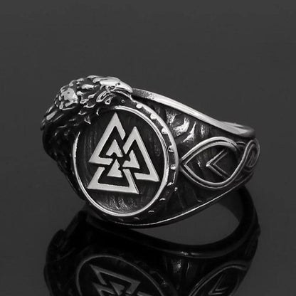 Ring Valknut Raven