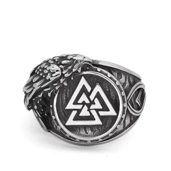 Ring Valknut Raven