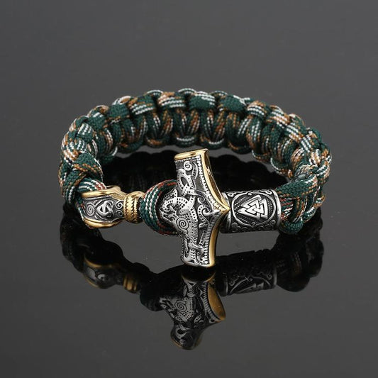 Armband Flerfärgat. Thors Hammer Silver / Guldfärg