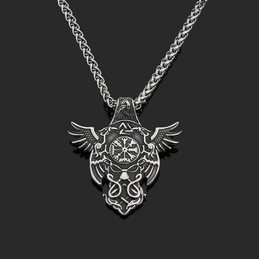 Halsband Amulett Vegvisir / Korpar.