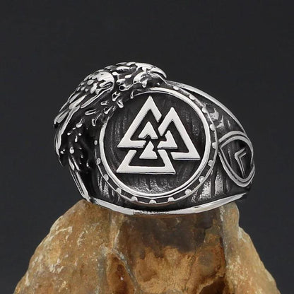 Ring Valknut Raven