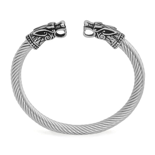 Armband Wolfhead Steel 21 cm