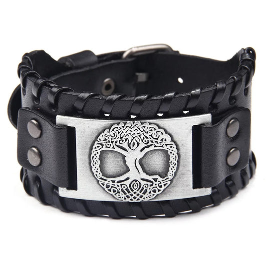Läderarmband Yggdrasil