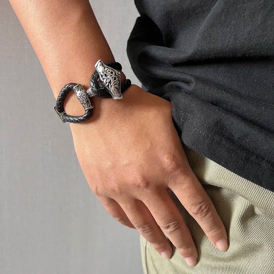 Armband Tor Aegishjalmur Läder