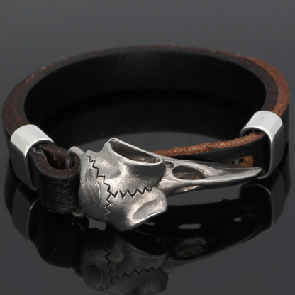 Armband Viking Korpskalle Svart / Steel