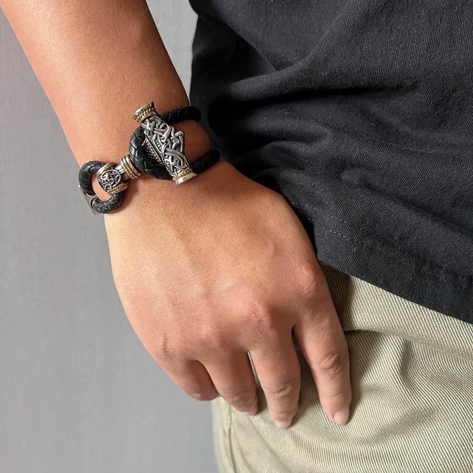 Armband Gute Silver - Guld Läder