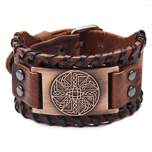 Läderarmband Viking Sol Brons